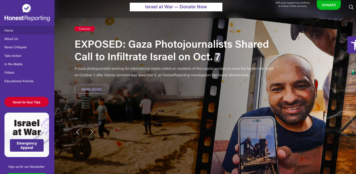 ‘Honest Reporting’ hates Palestinian photojournalists