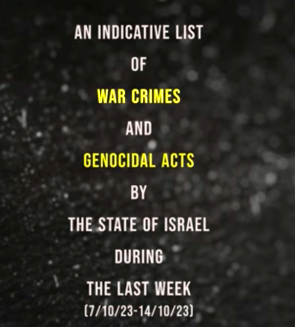 List of war crimes and crimes qualifying as genocide committed by Israel in Gaza between 7th & 14th October 2023